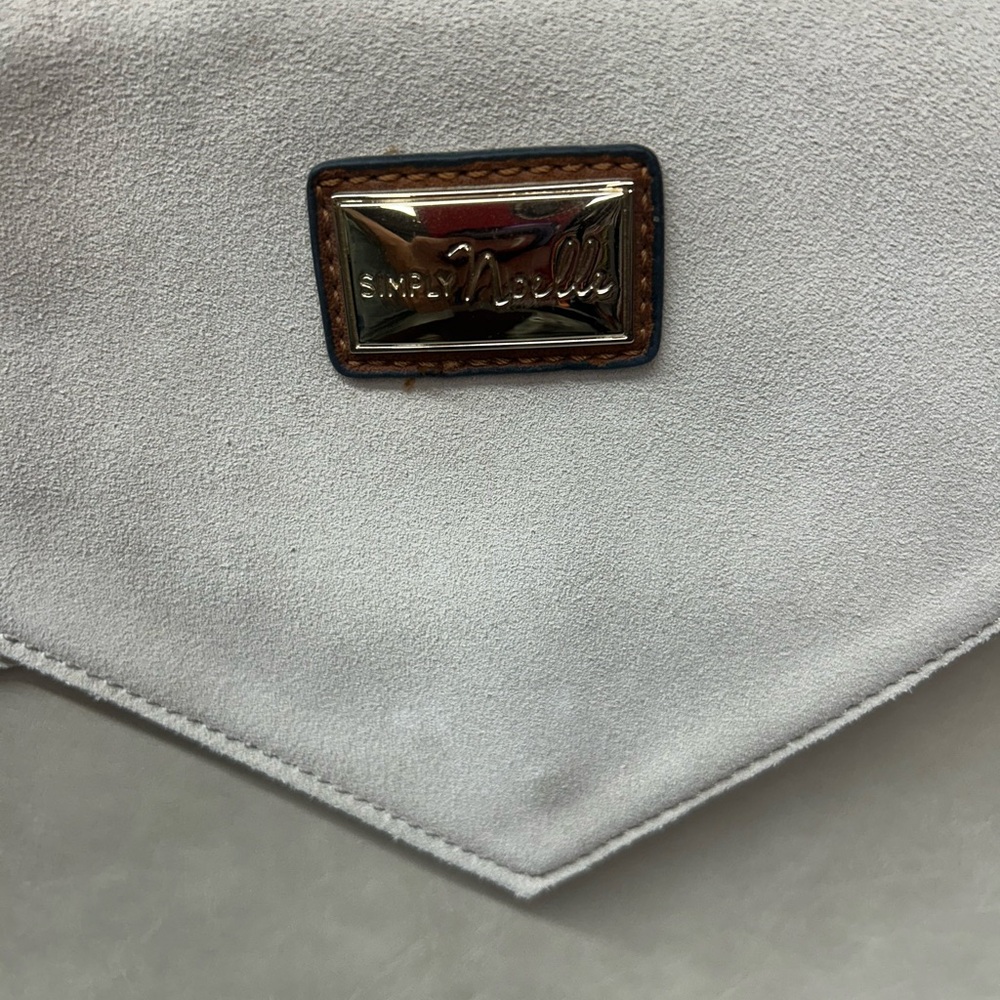 Simply Noelle Gray Leather Bag with Metallic Accent